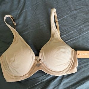 Taupe 24/7 Cotton Plunge Bra, 34C1/2
